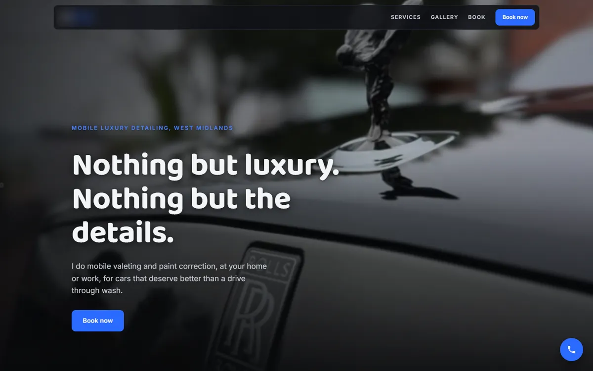 West Midlands detailing concept on desktop